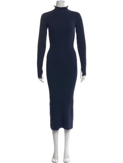 Pre-owned Acne Studios Turtleneck Midi Length Dress In Blue