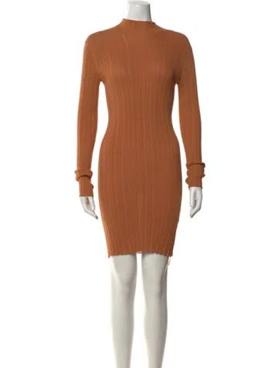 Pre-owned Acne Studios Turtleneck Mini Dress In Neutral