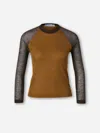 Acne Studios Two-tone Lyocell And Wool-blend T-shirt In Multi