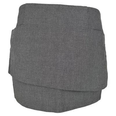 Pre-owned Acne Studios Tweed Asymmetric Mini Skirt In Grey Polyester