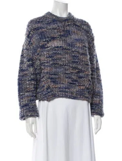 Pre-owned Acne Studios Tweed Pattern Crew Neck Sweater In Blue