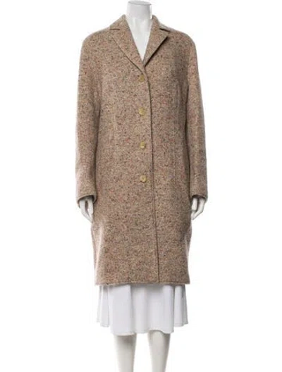 Pre-owned Acne Studios Tweed Pattern Faux Fur Coat In Neutral