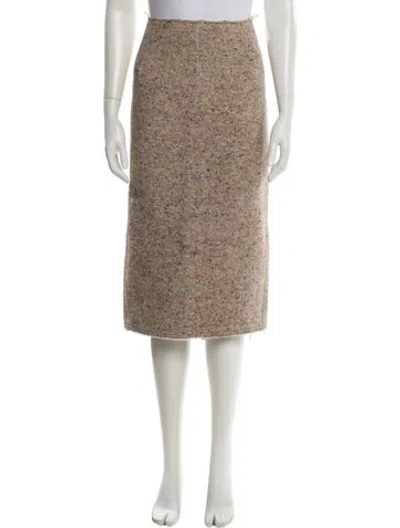 Pre-owned Acne Studios Tweed Pattern Midi Length Skirt In Neutral