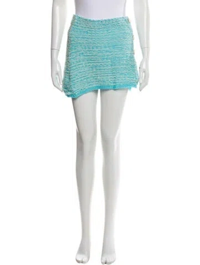 Pre-owned Acne Studios Tweed Pattern Mini Skirt In Blue