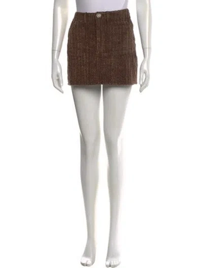 Pre-owned Acne Studios Tweed Pattern Mini Skirt In Brown