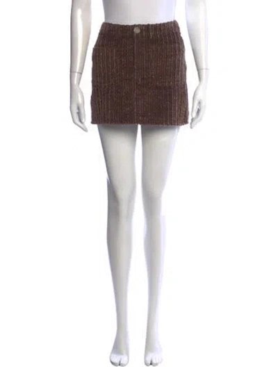 Pre-owned Acne Studios Tweed Pattern Mini Skirt In Brown