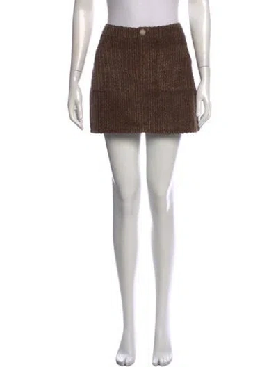 Pre-owned Acne Studios Tweed Pattern Mini Skirt In Brown
