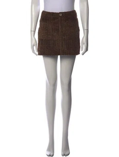 Pre-owned Acne Studios Tweed Pattern Mini Skirt In Brown