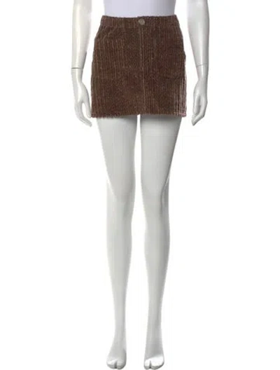 Pre-owned Acne Studios Tweed Pattern Mini Skirt In Brown