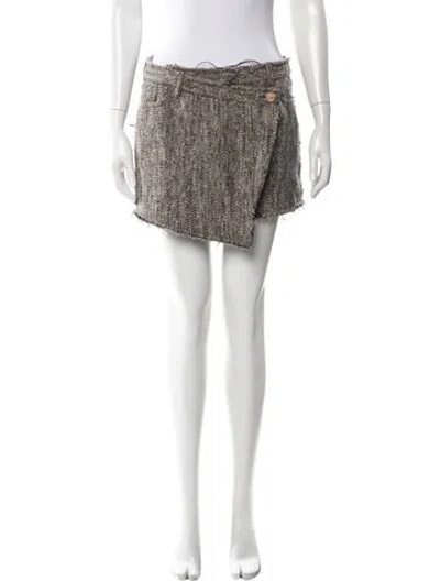 Pre-owned Acne Studios Tweed Pattern Mini Skirt W/ Tags In Brown