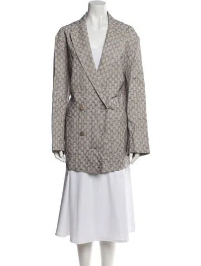 Pre-owned Acne Studios Tweed Pattern Peacoat In Purple