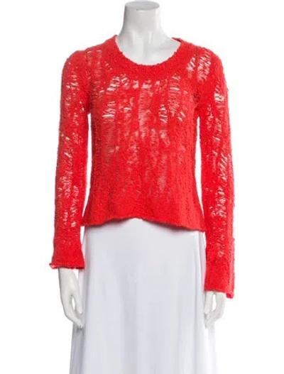 Pre-owned Acne Studios Tweed Pattern Scoop Neck Sweater W/ Tags In Orange