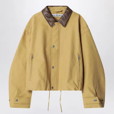 Acne Studios Twill Bomber Jacket Sand In Brown