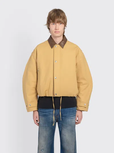 Acne Studios Mens Sand Beige Opado Double Cotton-satin Jacket In Brown