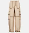 Acne Studios Pock Fluid Viscose Wide Cargo Pants In Beige