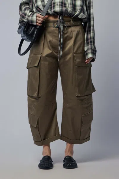 Acne Studios Twill Cargo Trousers In Brown