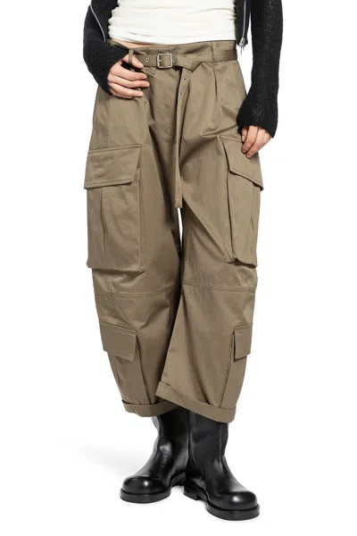 Acne Studios Twill Cargo Trousers In Green