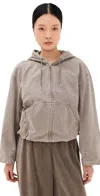 Acne Studios Twill Cotton Hooded Jacket Charcoal Grey In Charcoal Grey