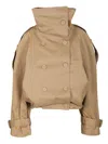 Acne Studios Twill Jacket Knitwear Beige In Brown