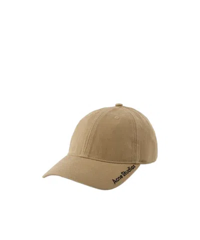 Acne Studios Twill Logo Baseball Cap In Brown