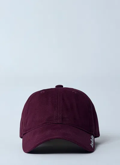 Acne Studios Twill Logo Baseball Cap In Burgundy