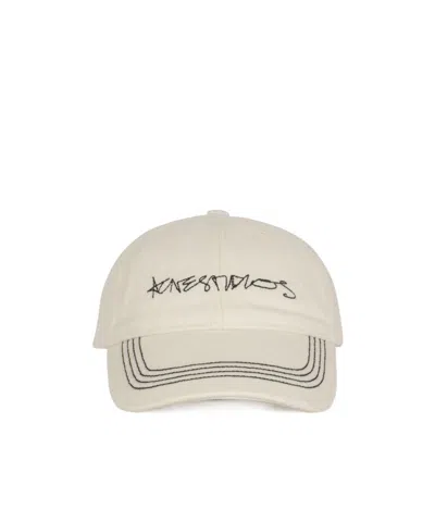 Acne Studios Twill Logo Cap In Neutral