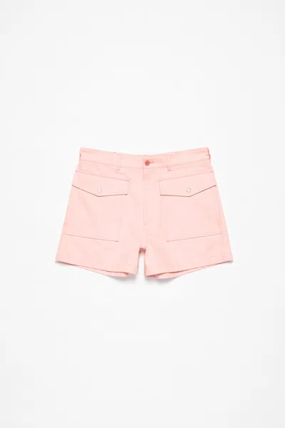 Acne Studios Twill Shorts In Pale Pink