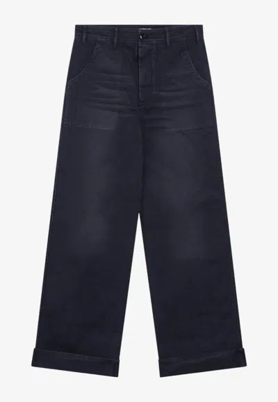 Acne Studios Twill Straight-leg Pants In Blue