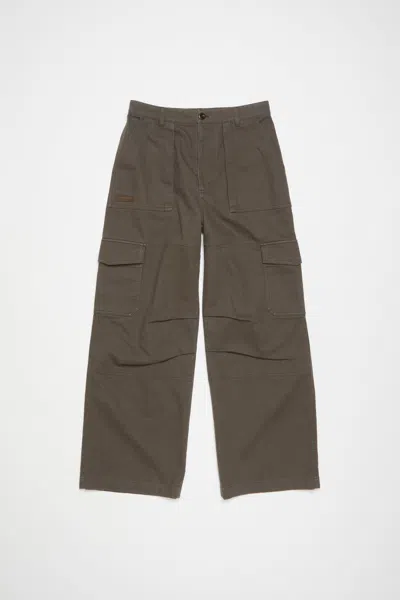 Acne Studios Twill Trousers In Khaki Green