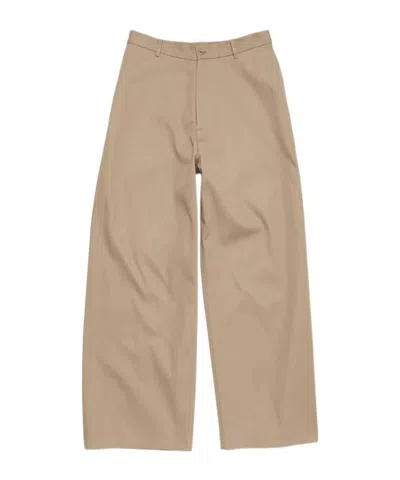 Acne Studios Twill Trousers In Khaki Beige
