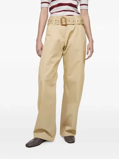 Acne Studios Twill Trousers With Belt In Brown