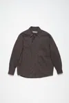 Acne Studios Twill Zipper Overshirt Jacket In Stone Black