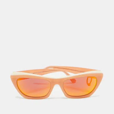 Acne Studios Two Tone/grey Pierced Azalt Cat-eye Sunglasses In Brown