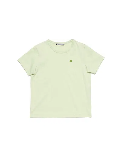 Acne Studios Unisex Cotton T-shirt For Kids - Mini Fit In Green