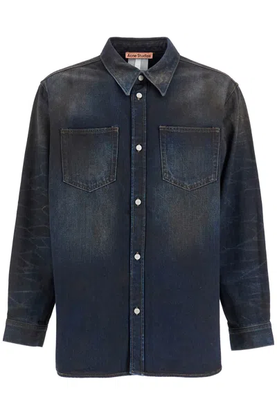 Acne Studios Denim Overshirt In Black