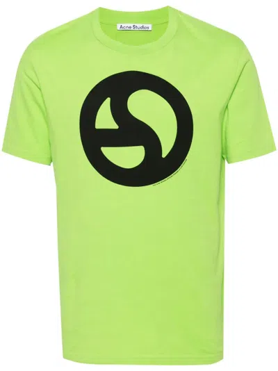 Acne Studios Unisex T-shirt With Print In Green
