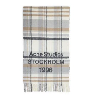 Acne Studios Unisex Wool Blend Scarf In Metallic