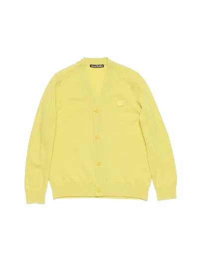 Acne Studios Unisex Wool Cardigan For Kids In Yellow