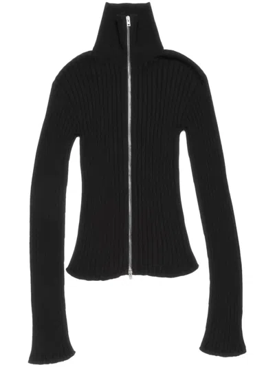 Acne Studios Unisex Zip Up Cardigan In Black