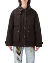 Acne Studios Utility Button-front Jacket In Brown