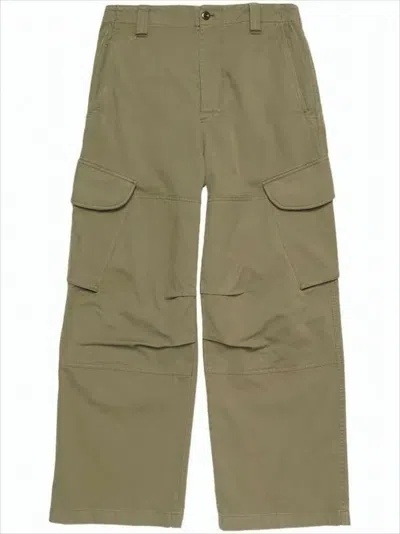 Acne Studios Utility-inspired Straight Pants With Flap Pockets In Green