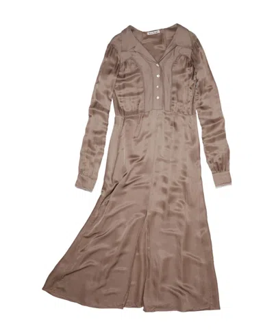 Acne Studios V-neck Dress In Adu Mink Brown