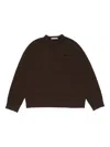 Acne Studios V-neck Embroidered Sweater In Brown