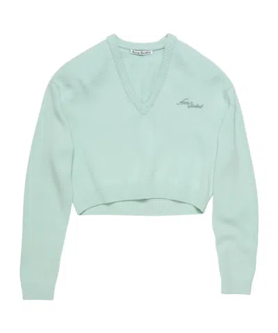 Acne Studios V-neck Sweater In Green