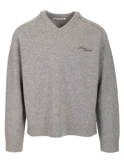 Acne Studios V-neck Sweater Knitwear Grey In Gray