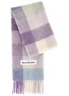 Acne Studios Logo-appliqué Checked Scarf In Lilac
