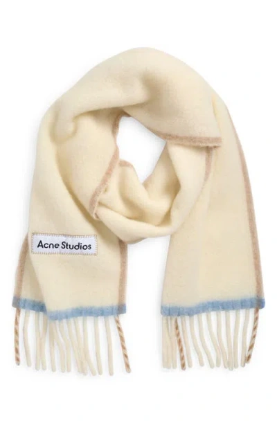 Acne Studios Valley Fringe Scarf In Neutral