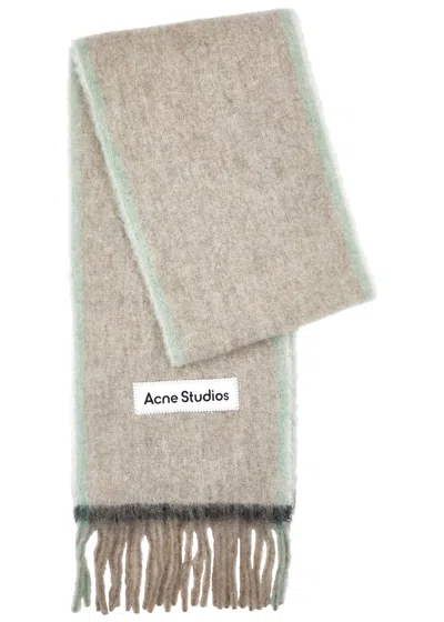 Acne Studios Valley Wool-blend Scarf In Brown