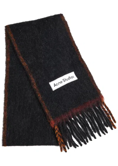 Acne Studios Valley Wool-blend Scarf In Black