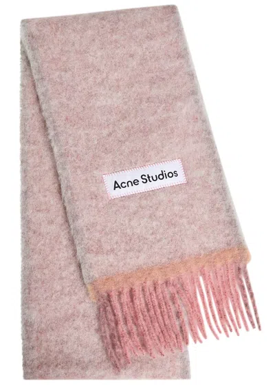 Acne Studios Valley Wool-blend Scarf In Pink